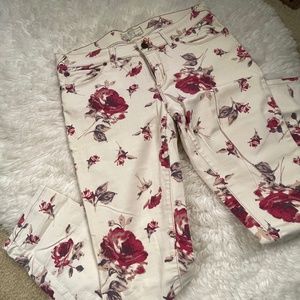 Free People Floral Denim Jeans